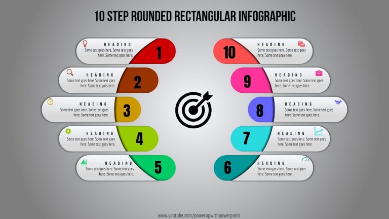1create 10 Step Rounded Rectangular Infographicpowerpoint Infographic