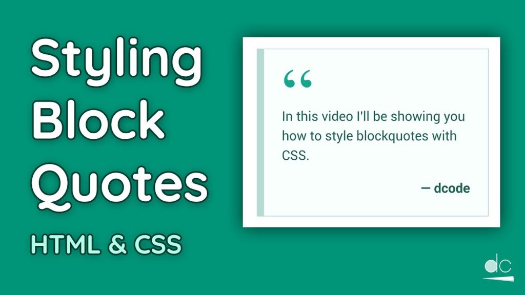 How to Style Block Quotes with CSS  Design Tutorial Designing