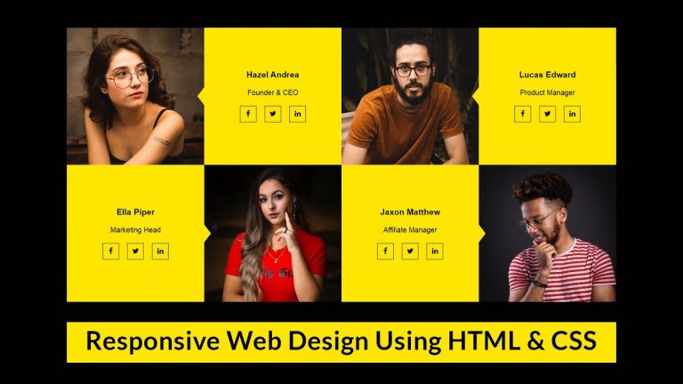 How To Make Team Section Design Using HTML And CSS | Website Design ...