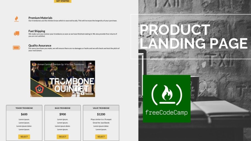 Product Landing Page FreeCodeCamp Responsive Web Design Projects