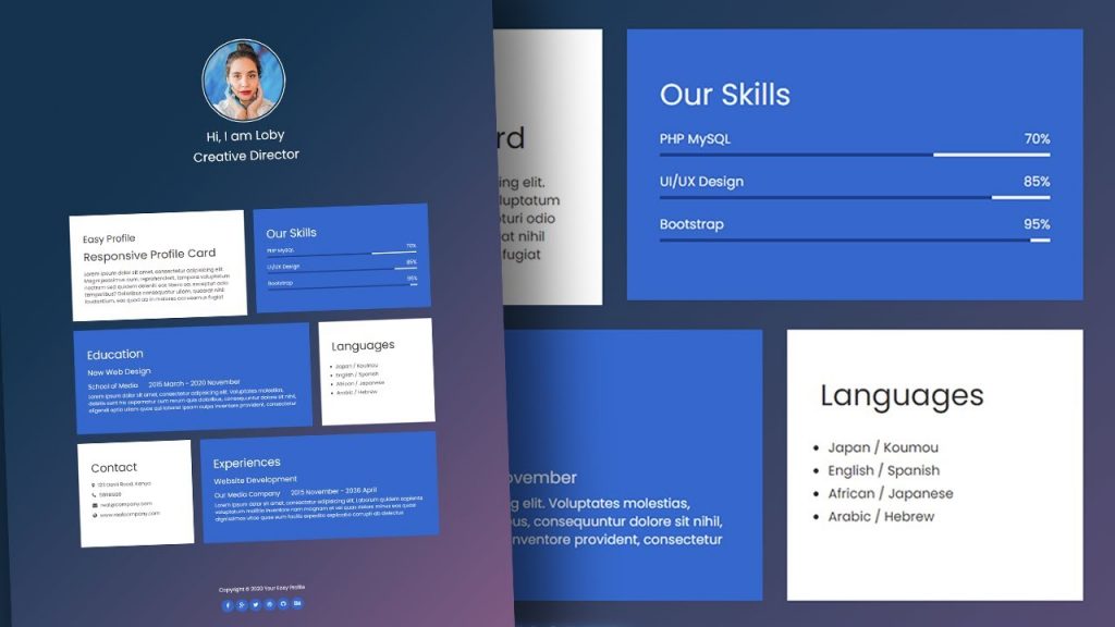 Responsive CV / Resume HTML Template Latest Web Design Designing