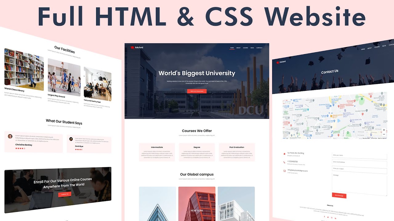 How To Make Website Using HTML & CSS  Full Responsive Multi Page