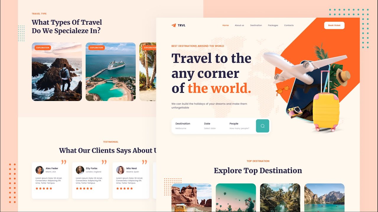 travel website design figma