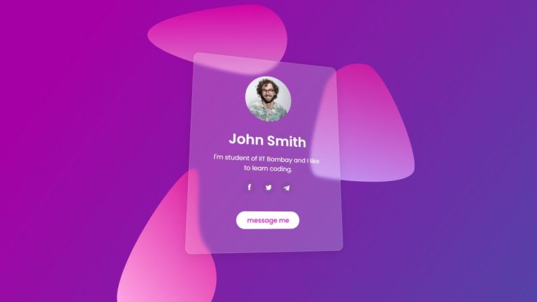 How To Make Glassmorphism Web Design Using HTML and CSS | Glassmorphism ...