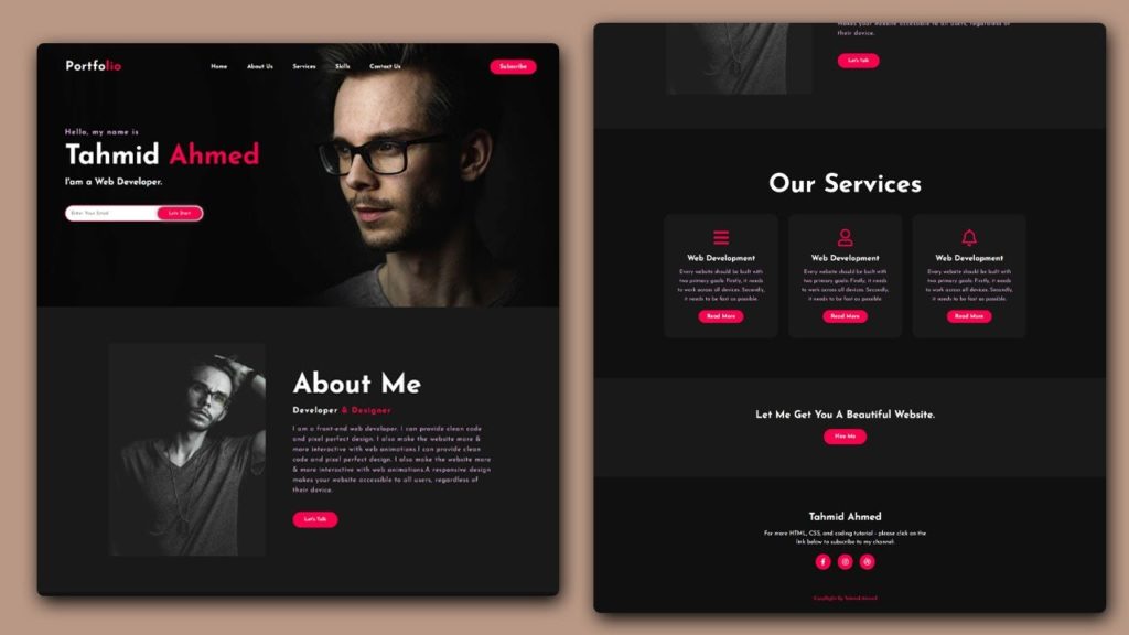 Build a Complete Personal Portfolio Website Using Only HTML And CSS ...
