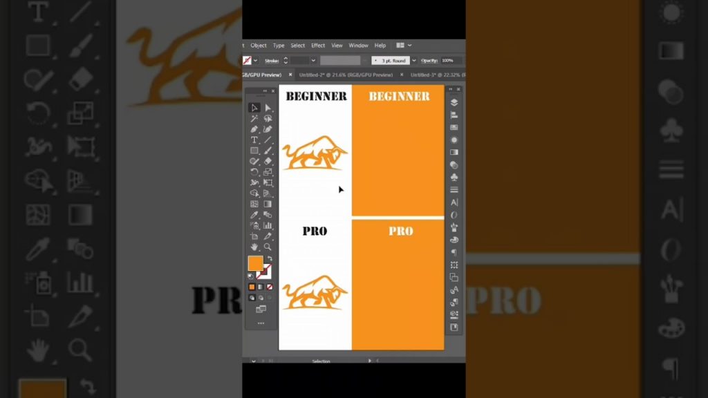 Difference between beginner and pro graphic designer #adobeillustrator ...
