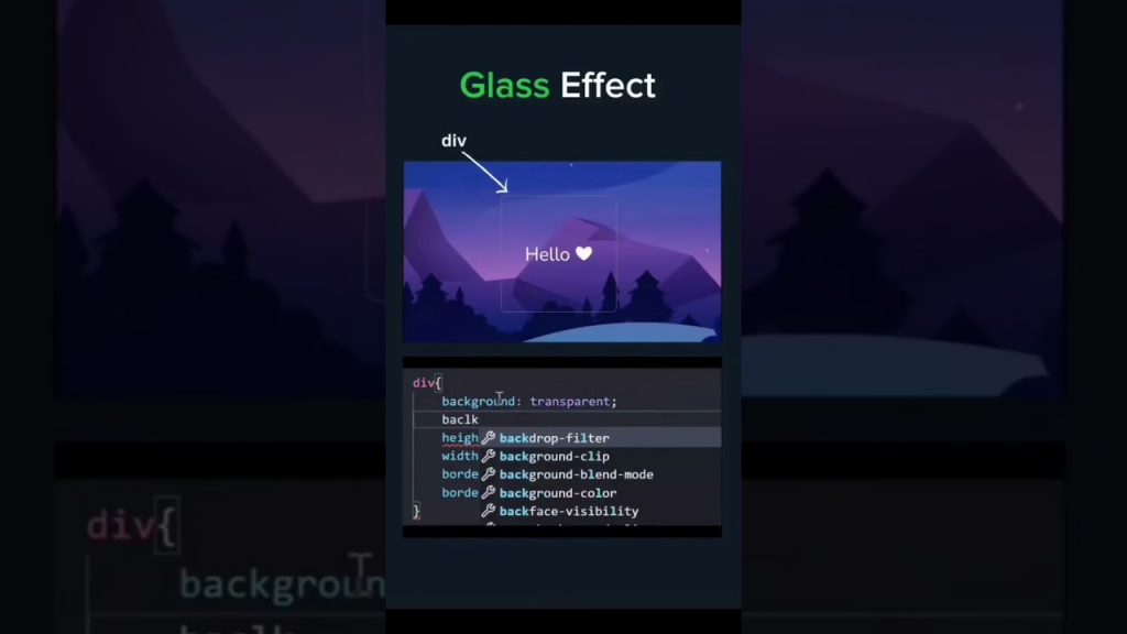 blur effect in css || glass effect css #css #ytshorts #html #bootstrap ...